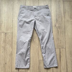 Hawker Rye Mens 35x30 Gray Stretch Chino Pants Straight Fit Cotton Spandex